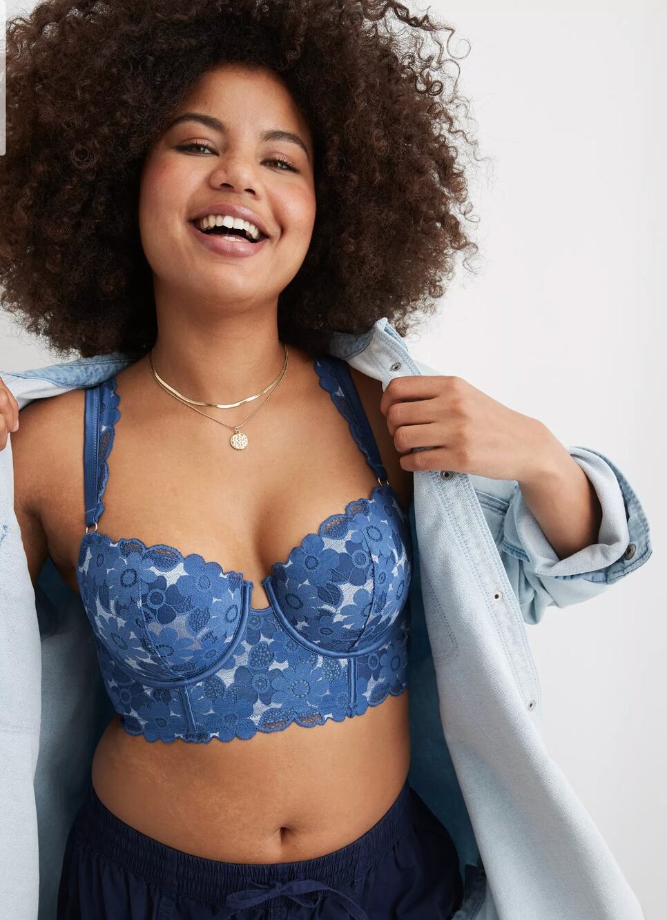 Aerie Show Off Real Lace Balconette Bra 32D NWT